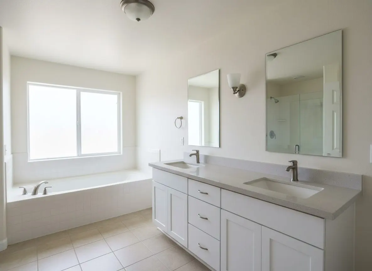 Double-sink vanity conversion in Mission Viejo